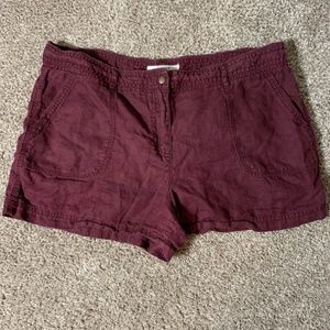 LOFT Shorts - BOGO SALE LOFT linen wine red shorts size 14 LOFT Shorts - BOGO SALE LOFT linen wine red shorts size 14